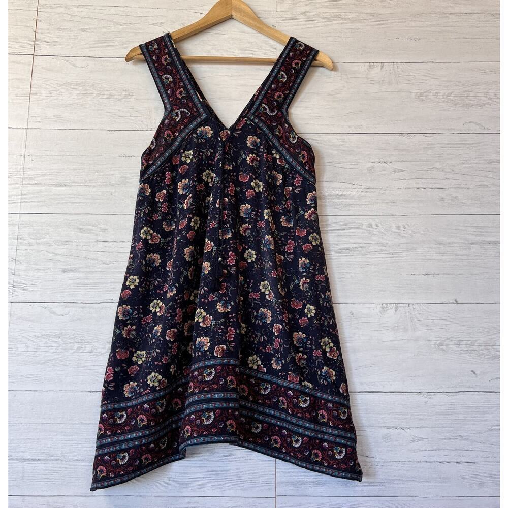 American Eagle Outfitters Dress Womens Size S/P Boho Floral Tassels Tank Mini